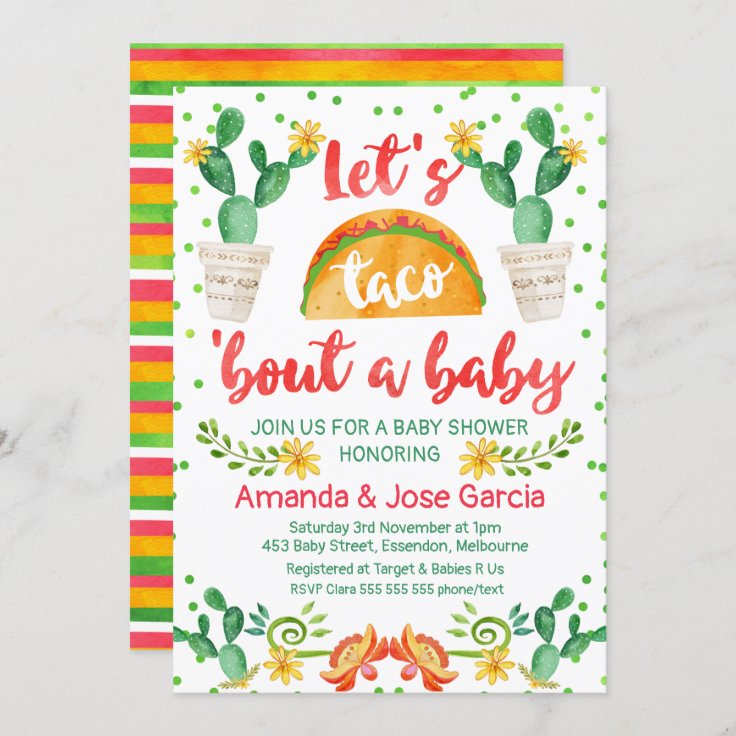 Taco Bout A Baby Invitation | Zazzle