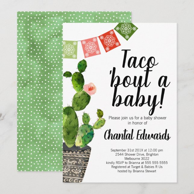 Taco Bout A Baby Invitation (Front/Back)