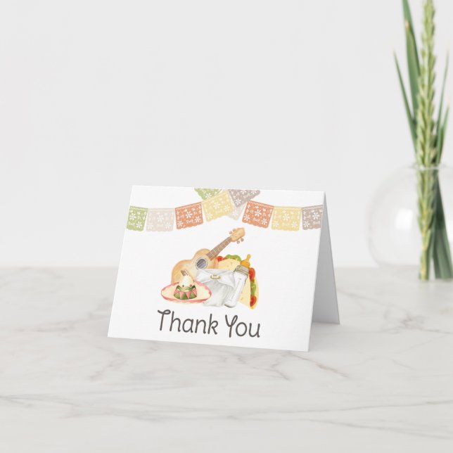 Taco 'Bout A Baby Mexican Baby Shower Thank You Card (Front)