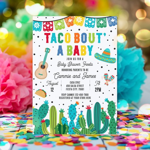 Taco Bout A Baby Mexican Fiesta Baby Shower Invitation
