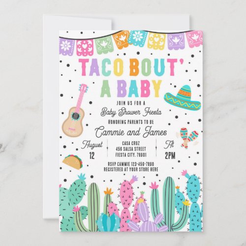 Taco Bout A Baby Mexican Fiesta Baby Shower Invitation