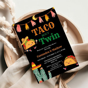 Taco bout a baby Mexican Twin Baby Shower Invitation