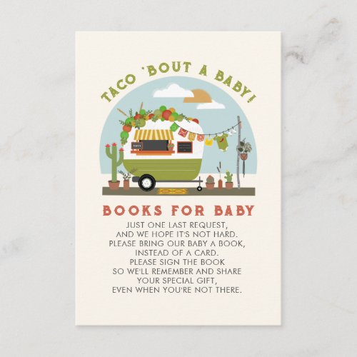 Taco Bout A Baby Neutral Baby Shower Book Request Enclosure Card