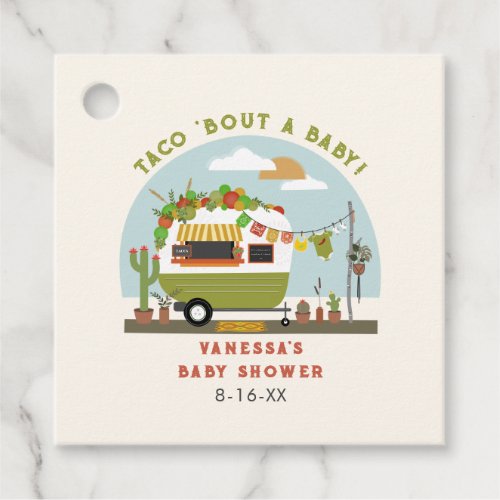 Taco Bout A Baby Neutral Green Baby Shower Favor Tags