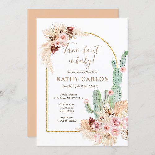 Taco Bout A Baby Pampas Grass Invitation