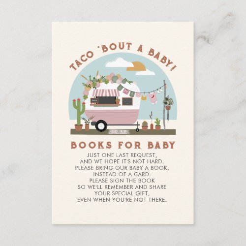 Taco Bout A Baby Shower Book Request Pink Enclosure Card