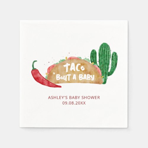 Taco Bout a Baby Shower Fiesta Personalized Napkins