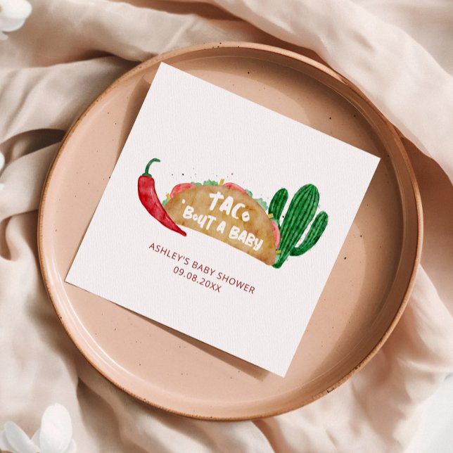 Taco 'Bout a Baby Shower Fiesta Personalized Napkins (Creator Uploaded)