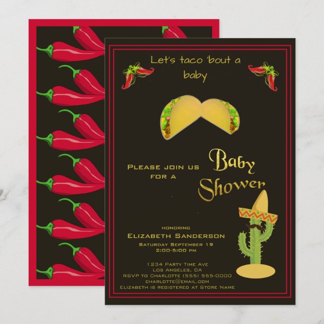 Taco bout a Baby Shower Invitation (Front/Back)