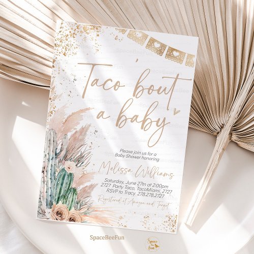 Taco Bout A Baby Shower Invites Boho gender reveal