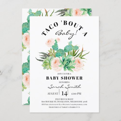 Taco Bout A baby Succulent Baby Shower Invitation