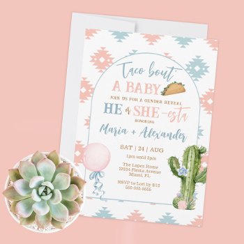 Taco Bout A Baby Taco Fiesta Gender Reveal Invitation by DBDM_Creations at Zazzle