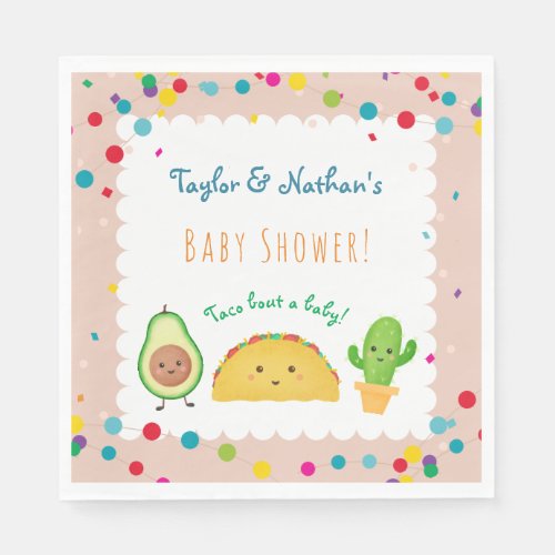 Taco bout a baby Taco themed welcome baby shower  Napkins