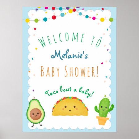 Taco Bout A Baby! Taco Themed Welcome Baby Shower Poster