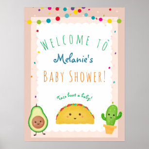 Taco bout a baby! Taco themed welcome baby shower Poster