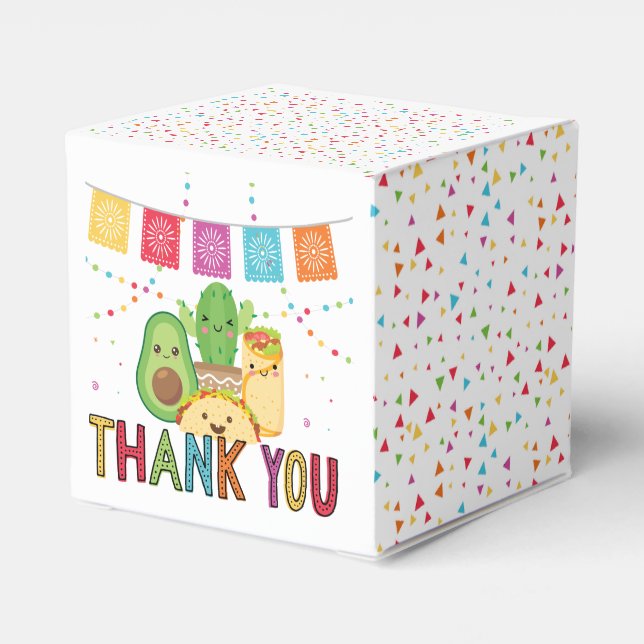 Taco Bout A Baby Thank You Favor Boxes (Back Side)