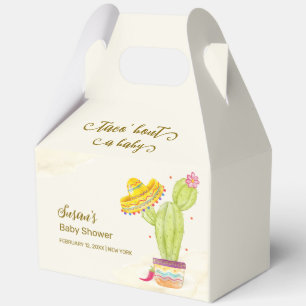Taco 'Bout A Baby Watercolor Cactus Baby Shower  Favor Boxes