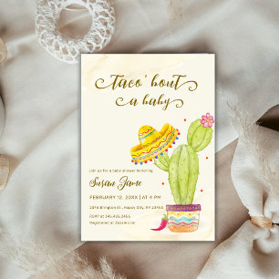 Taco 'Bout A Baby Watercolor Cactus Baby Shower Invitation