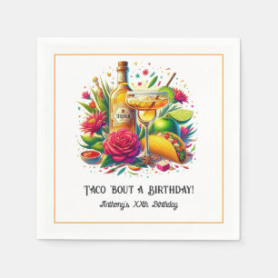 “Taco ’Bout a Birthday” Tequila & Margarita Fiesta Napkins