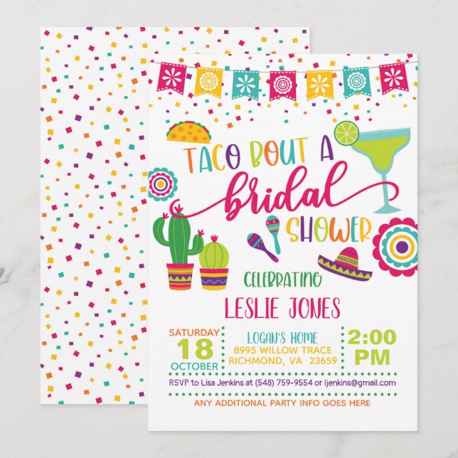 Taco Bout a Bridal Shower Invitation - WH (Front/Back)
