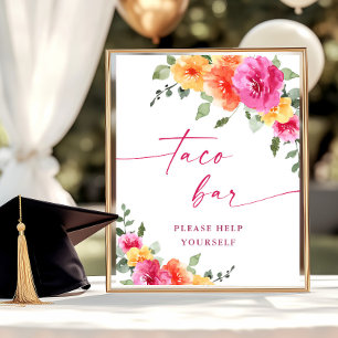 Taco Bout a Bright Future Graduation Floral Poster