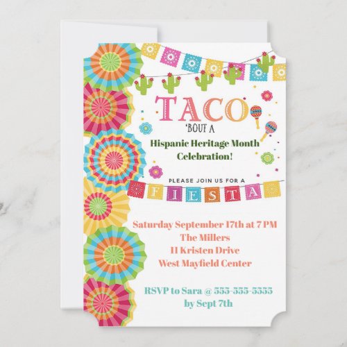 Taco Bout A Celebration Hispanic Heritage Month Invitation