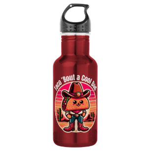 Taco ’Bout a Cool Dad Funny Cowboy Stainless Steel Water Bottle