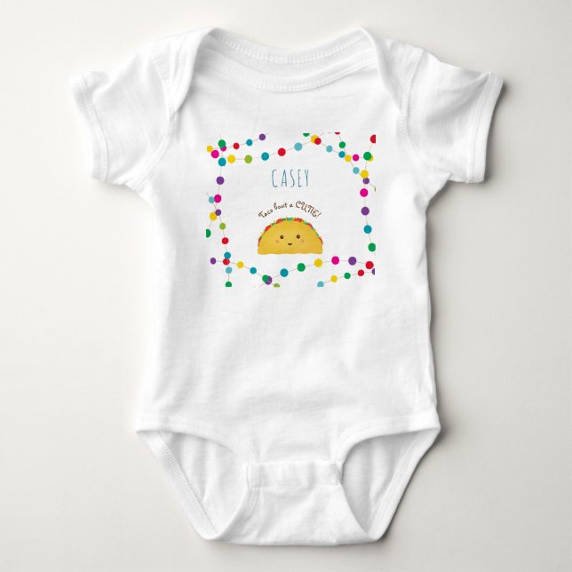 Taco bout a cutie - cute baby gift for newborn bodysuit (Front)