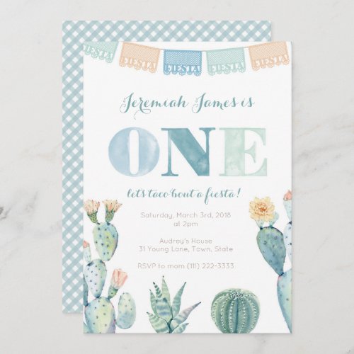 Taco bout a Fiesta First Birthday Party for boy Invitation