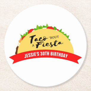 Taco 'Bout A Fiesta Round Paper Coaster