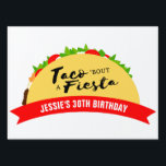 Taco 'Bout A Fiesta Sign<br><div class="desc">Add a custom touch to your taco theme fiesta decor! The Taco 'Bout A Fiesta Yard Sign will help you set the tone for a fun Mexican fiesta. This yard sign features a tasty taco with all the toppings. Don't forget to tie the taco theme together with coordinating party product...</div>
