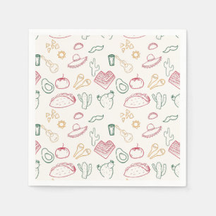 Taco Bout a Future Fiesta Doodle Graduation Napkins