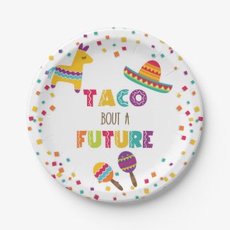 Taco Bout a Future Fiesta Graduation Plate - White
