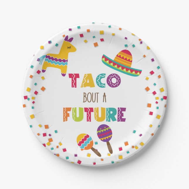 Taco Bout a Future Fiesta Graduation Plate - White (Front)