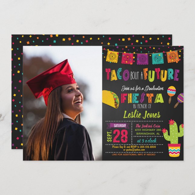 Taco Bout a Future Graduation Invitation - Photo (Front/Back)