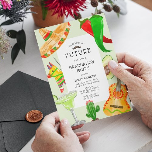 Taco bout a Future Mexican Graduation Party Invitation