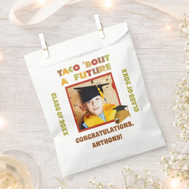 Taco Bout a Future Photo Graduation Party Favor Bag (Clipped)