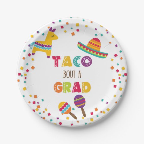 Taco Bout a Grad Fiesta Graduation Plate _ White