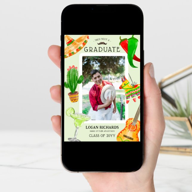 Taco bout a Graduate' Mexican Graduation Announcement (Front Digital)