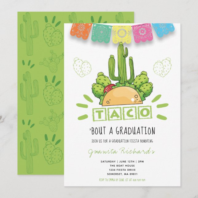 Taco 'Bout A Graduation Fiesta Graduation Invitation (Front/Back)