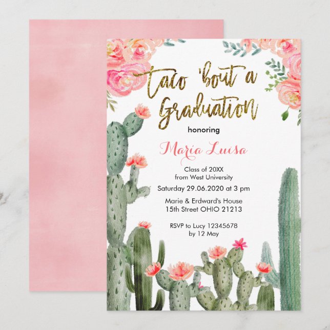 Taco 'bout a Graduation invitation (Front/Back)