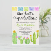 Taco bout a graduation party fiesta cactus invitation (Standing Front)
