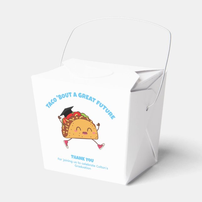 Taco Bout a Great Future Graduation Party Favor Boxes (Front Side)