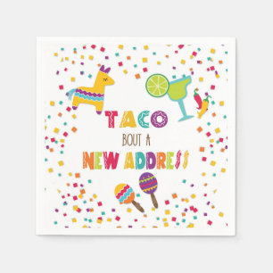 Taco Bout a New House Address - White Napkins