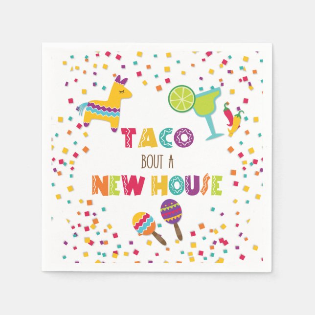 Taco Bout a New House Napkin - White (Front)
