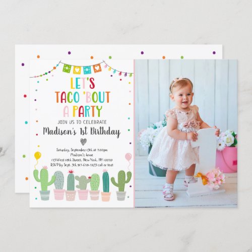 Taco Bout A Party Cactus Fiesta Birthday Invitation