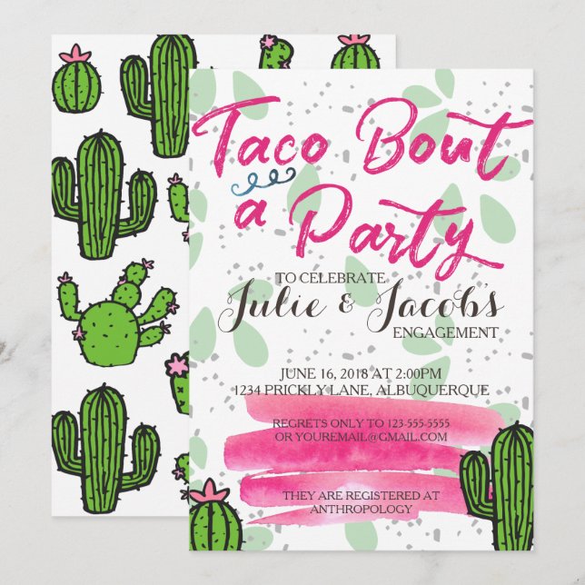 Taco Bout A Party Engagement Party Invitation (Front/Back)