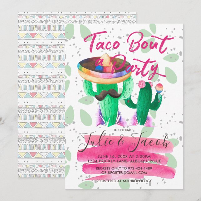 Taco Bout A Party Engagement Party Invitation (Front/Back)