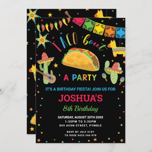 Taco Bout a Party Fiesta Cumpleaos Birthday  Invitation