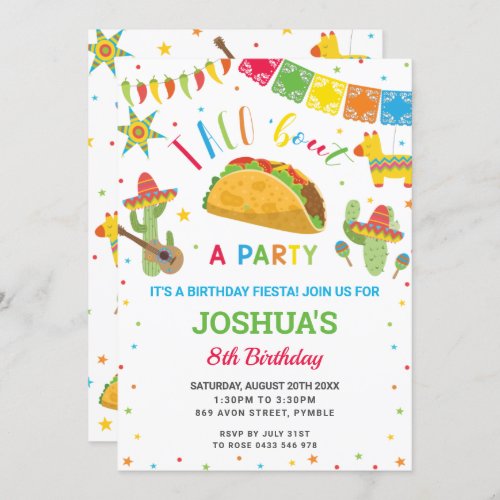 Taco Bout a Party Fiesta Cumpleaos Birthday  Invitation
